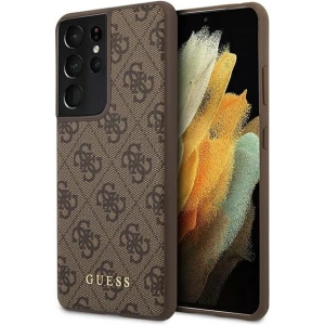 Hurtownia GSM - Etui Guess GUHCS21LG4GFBR Samsung Galaxy S21 Ultra brązowy/brown hard case 4G Metal Gold Logo - GUE944BR - {ean13} - Hurt