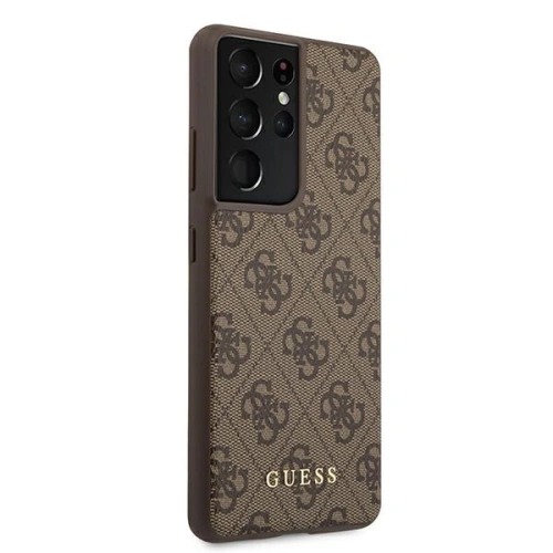 Etui Guess GUHCS21LG4GFBR Samsung Galaxy S21 Ultra brązowy/brown hard case 4G Metal Gold Logo