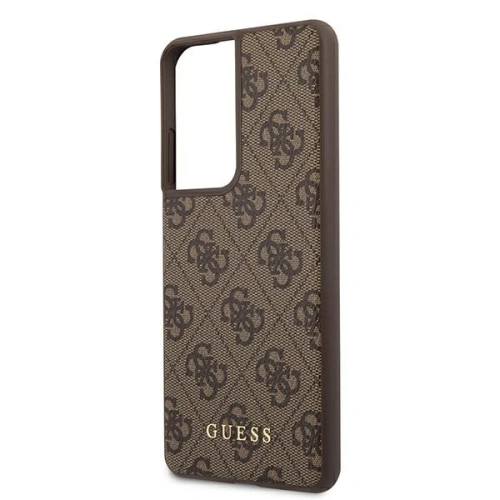 Etui Guess GUHCS21LG4GFBR Samsung Galaxy S21 Ultra brązowy/brown hard case 4G Metal Gold Logo