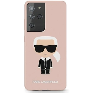 Hurtownia GSM - Etui Karl Lagerfeld KLHCS21LSLFKPI Samsung Galaxy S21 Ultra hardcase jasnoróżowy/pink Silicone Iconic - KLD463PNK - {ean13} - Hurt