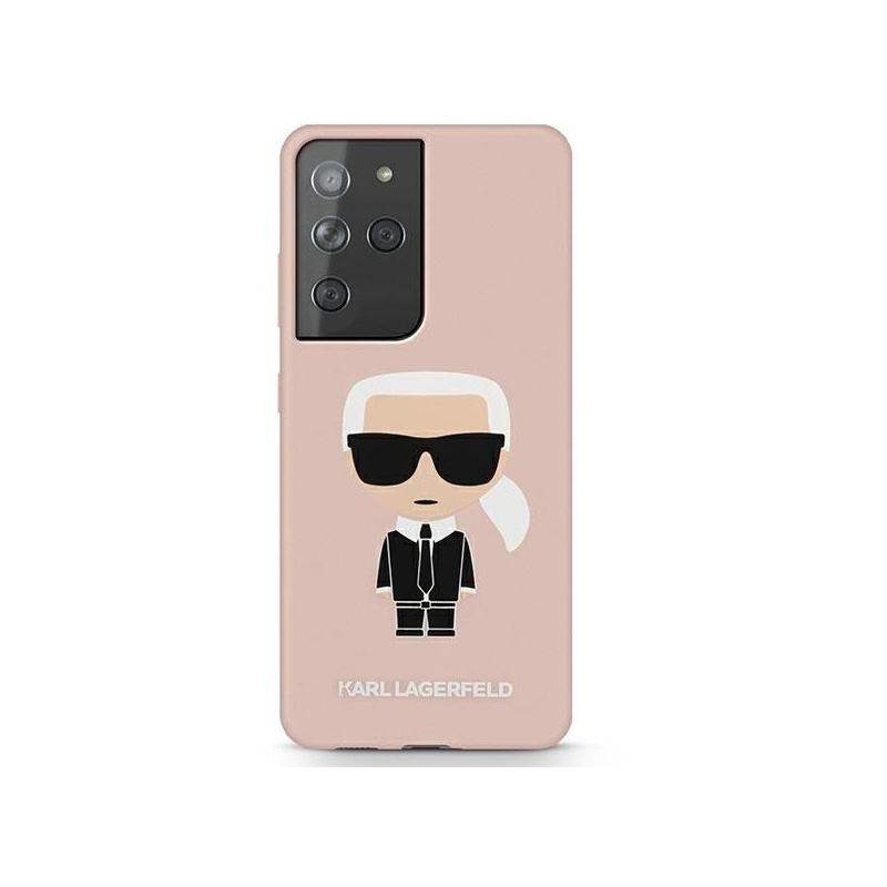 Karl Lagerfeld Distributor - 3700740496862 - KLD463PNK - Karl Lagerfeld KLHCS21LSLFKPI Samsung Galaxy S21 Ultra hardcase pink Silicone Iconic - B2B homescreen