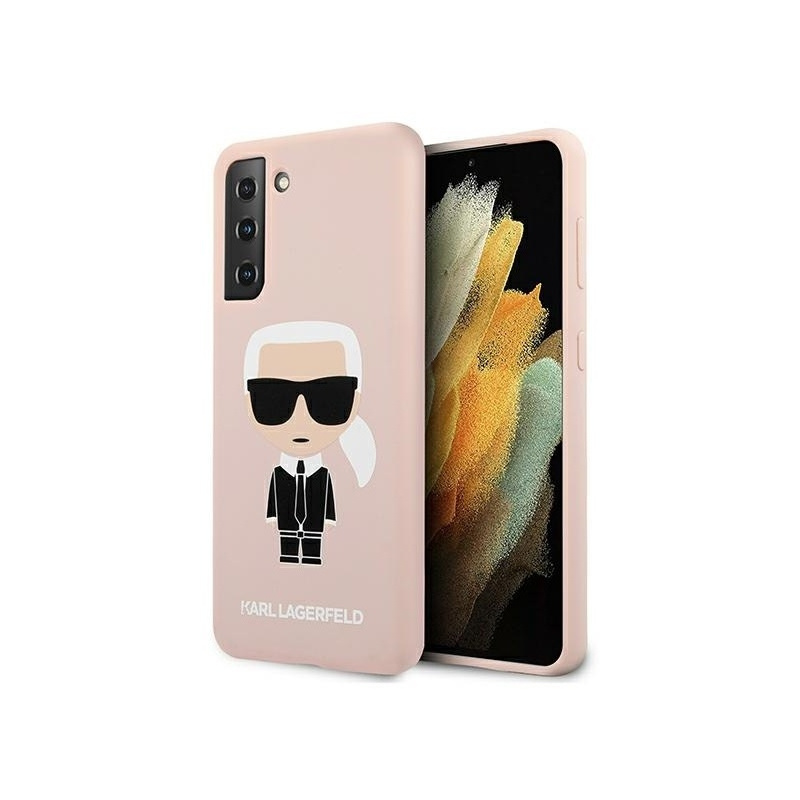 Karl Lagerfeld Distributor - 3700740496855 - KLD465PNK - Karl Lagerfeld KLHCS21MSLFKPI Samsung Galaxy S21+ Plus hardcase pink Silicone Iconic - B2B homescreen