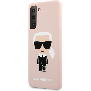 Etui Karl Lagerfeld KLHCS21MSLFKPI Samsung Galaxy S21+ Plus hardcase jasnoróżowy/pink Silicone Iconic