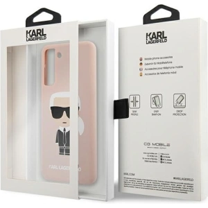 Hurtownia GSM - Karl Lagerfeld Samsung Case KLHCS21MSLFKPI Galaxy S21+ Plus Hartschalenetui hellrosa/rosa Silikon Iconic - KLD465PNK - {ean13} - Hurt