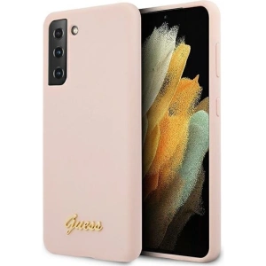 Hurtownia GSM - Guess Samsung Case GUHCS21MLSLMGLP Galaxy S21+ Plus rosa/rosa Hartschale Silikon Schrift Metall Logo - GUE950PNK - {ean13} - Hurt