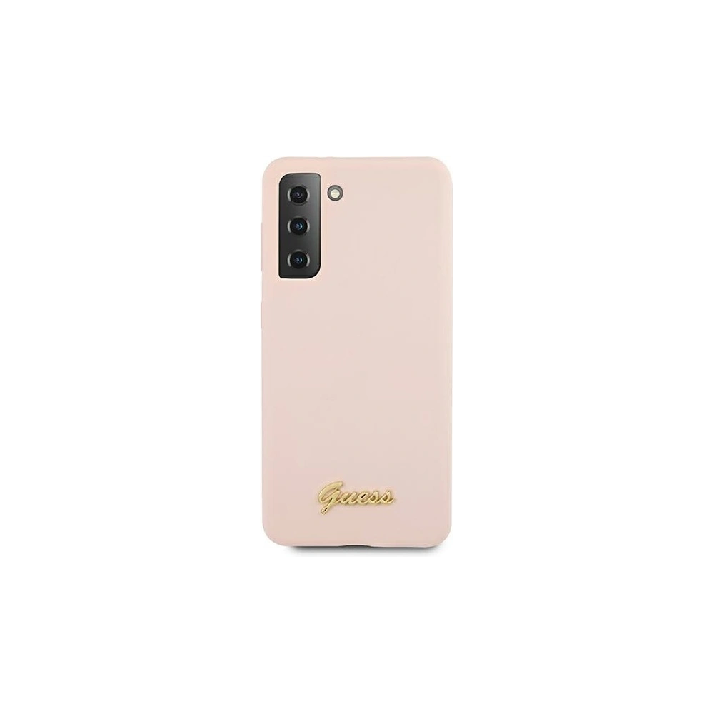 Wholesale Guess GUHCS21MLSLMGLP Samsung Galaxy S21+ Plus pink hardcase Silicone Script Metal Logo - GUE950PNK - {ean13} - Hurt