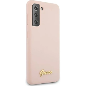 Hurtownia GSM - Guess Samsung Case GUHCS21MLSLMGLP Galaxy S21+ Plus rosa/rosa Hartschale Silikon Schrift Metall Logo - GUE950PNK - {ean13} - Hurt