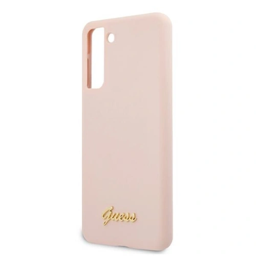 Etui Guess GUHCS21MLSLMGLP Samsung Galaxy S21+ Plus różowy/pink hardcase Silicone Script Metal Logo