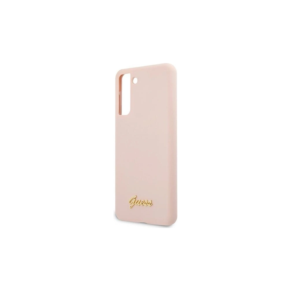 Wholesale Guess GUHCS21MLSLMGLP Samsung Galaxy S21+ Plus pink hardcase Silicone Script Metal Logo - GUE950PNK - {ean13} - Hurt