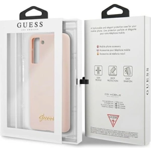 Hurtownia GSM - Guess Samsung Case GUHCS21MLSLMGLP Galaxy S21+ Plus rosa/rosa Hartschale Silikon Schrift Metall Logo - GUE950PNK - {ean13} - Hurt