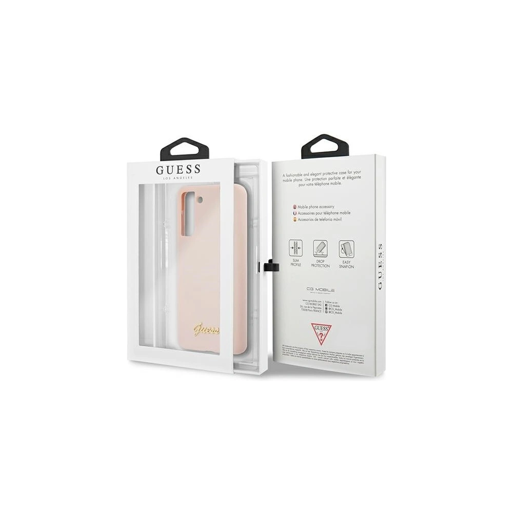 Hurtownia GSM - Etui Guess GUHCS21MLSLMGLP Samsung Galaxy S21+ Plus różowy/pink hardcase Silicone Script Metal Logo - GUE950PNK - {ean13} - Hurt