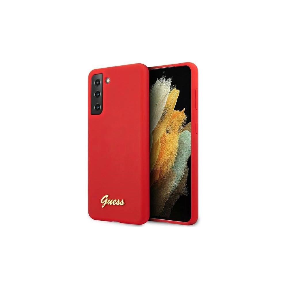 Wholesale Guess GUHCS21MLSLMGRE Samsung Galaxy S21+ Plus red hardcase Silicone Script Metal Logo - GUE951RED - {ean13} - Hurt