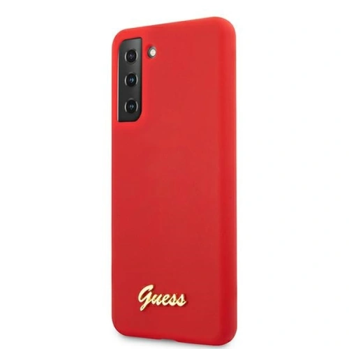 Etui Guess GUHCS21MLSLMGRE Samsung Galaxy S21+ Plus czerwony/red hardcase Silicone Script Metal Logo