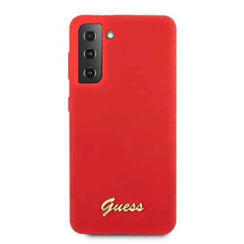 Etui Guess GUHCS21MLSLMGRE Samsung Galaxy S21+ Plus czerwony/red hardcase Silicone Script Metal Logo