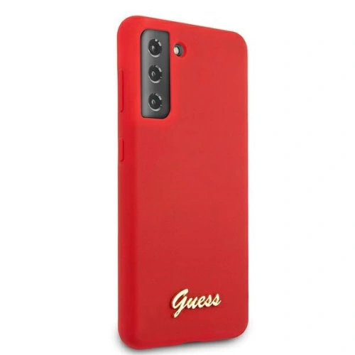 Etui Guess GUHCS21MLSLMGRE Samsung Galaxy S21+ Plus czerwony/red hardcase Silicone Script Metal Logo