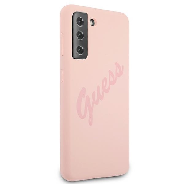 Kryt Guess GUHCS21MLSVSPI Samsung Galaxy S21+ Plus pink hardcase Script Vintage