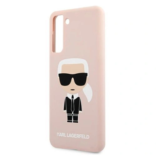 Etui Karl Lagerfeld KLHCS21SSLFKPI Samsung Galaxy S21 hardcase jasnoróżowy/pink Silicone Iconic