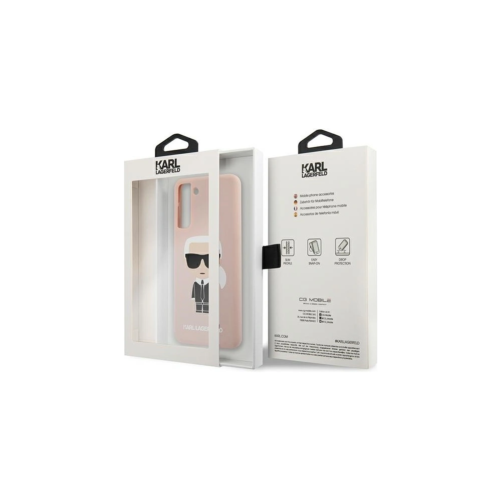 Hurtownia GSM - Karl Lagerfeld Samsung Case KLHCS21SSLFKPI Galaxy S21 Hartschalenetui hellrosa/rosa Silikon Iconic - KLD467PNK - {ean13} - Hurt