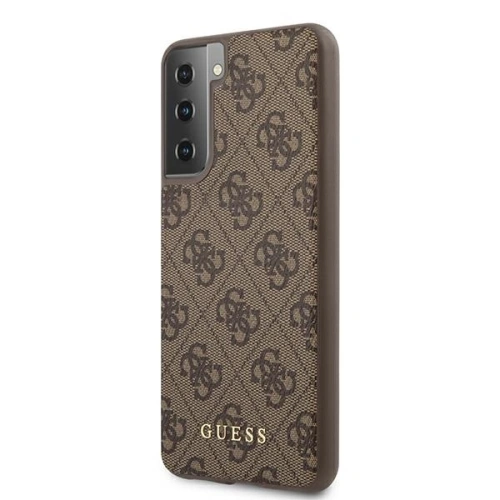 Etui Guess GUHCS21SG4GFBR Samsung Galaxy S21 brązowy/brown hard case 4G Metal Gold Logo