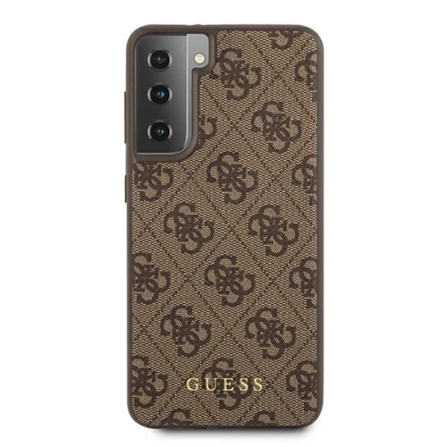 Etui Guess GUHCS21SG4GFBR Samsung Galaxy S21 brązowy/brown hard case 4G Metal Gold Logo