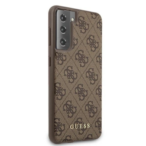 Etui Guess GUHCS21SG4GFBR Samsung Galaxy S21 brązowy/brown hard case 4G Metal Gold Logo