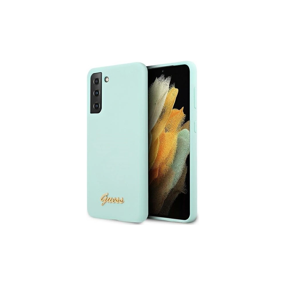 Hurtownia GSM - Etui Guess GUHCS21SLSLMGLB Samsung Galaxy S21 niebieski/blue hardcase Silicone Script Metal Logo - GUE955BLU - {ean13} - Hurt