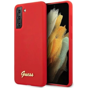 Hurtownia GSM - Etui Guess GUHCS21SLSLMGRE Samsung Galaxy S21 czerwony/red hardcase Silicone Script Metal Logo - GUE956RED - {ean13} - Hurt