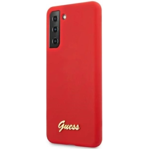 Hurtownia GSM - Etui Guess GUHCS21SLSLMGRE Samsung Galaxy S21 czerwony/red hardcase Silicone Script Metal Logo - GUE956RED - {ean13} - Hurt