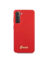 Hurtownia GSM - Etui Guess GUHCS21SLSLMGRE Samsung Galaxy S21 czerwony/red hardcase Silicone Script Metal Logo - GUE956RED - {ean13} - Hurt