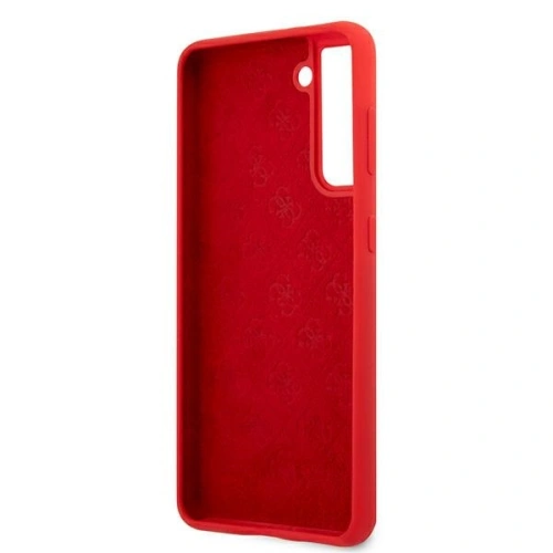 Etui Guess GUHCS21SLSLMGRE Samsung Galaxy S21 czerwony/red hardcase Silicone Script Metal Logo