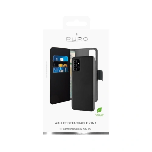 Etui PURO Wallet Detachable 2w1 Samsung Galaxy A32 5G (czarny)
