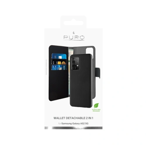 Etui PURO Wallet Detachable 2w1 Samsung Galaxy A52/A52s (czarny)