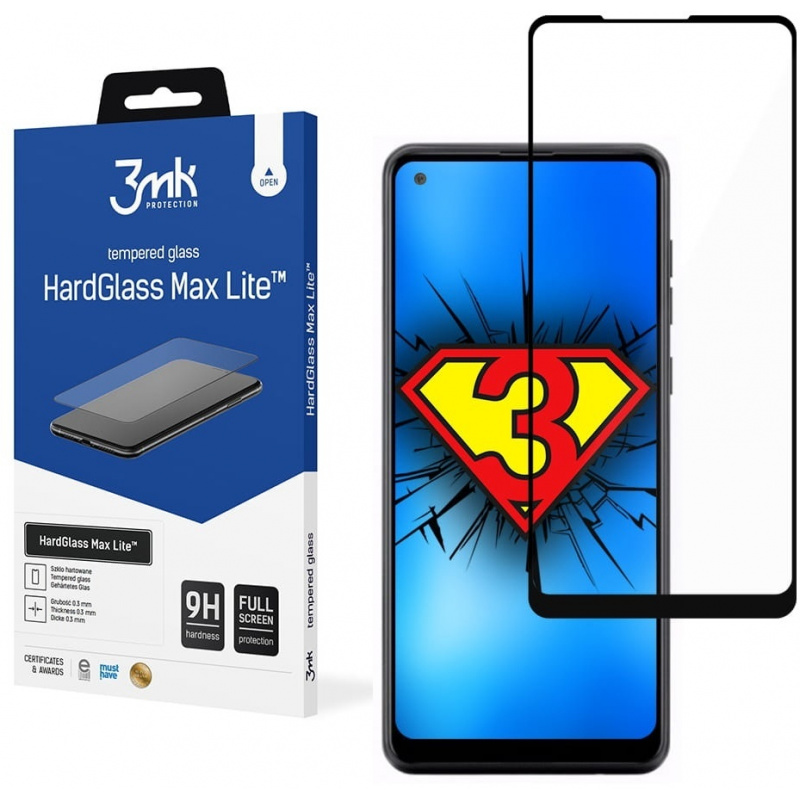 3MK Distributor - 5903108254564 - 3MK1459 - 3MK HardGlass Max Lite Samsung Galaxy A21s black - B2B homescreen