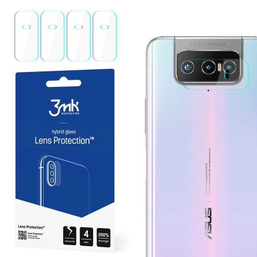 Szkło hybrydowe na obiektyw aparatu 3MK Lens Protection Asus Zenfone 7 Pro [4 PACK]