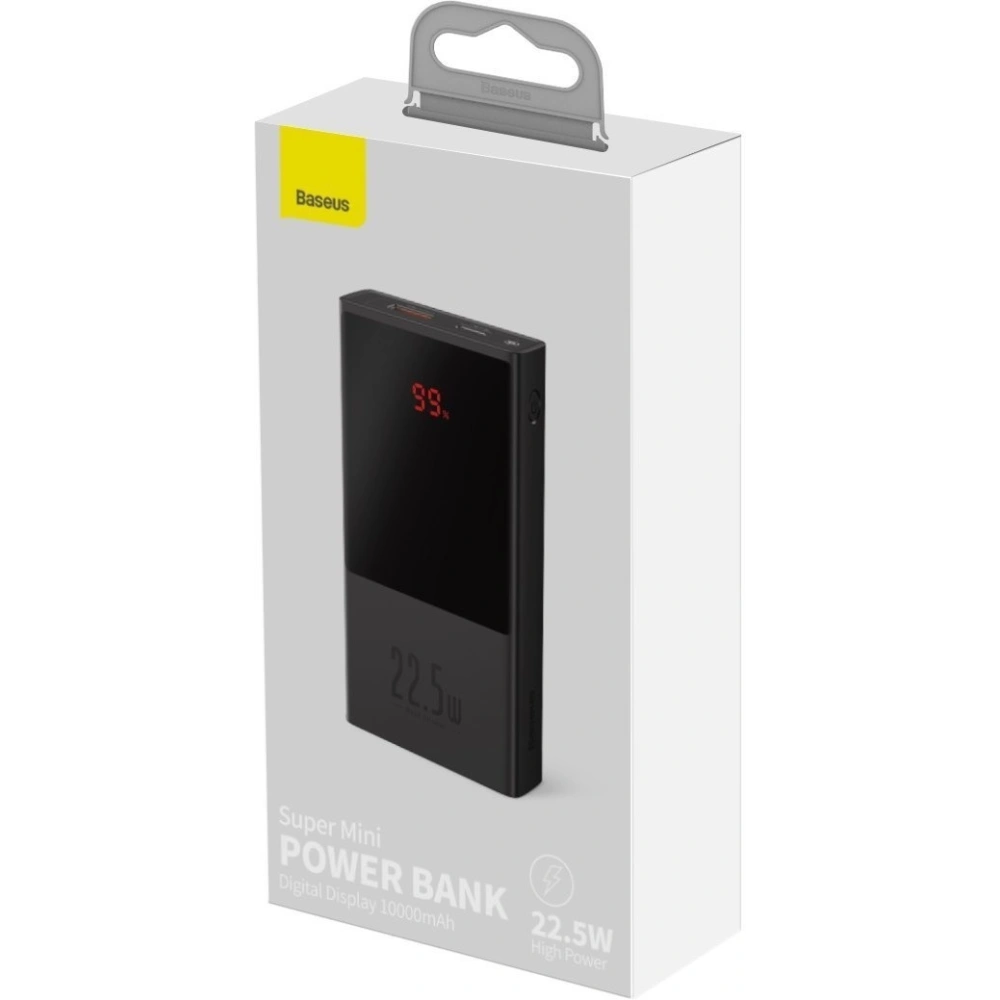 Wholesale Powerbank Baseus Super Mini, 10000mAh, USB + USB-C, SCP, QC 3.0, PD, 22.5W (black) - BSU2042BLK - {ean13} - Hurt