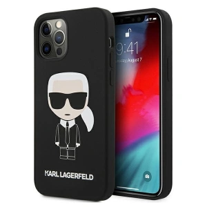 Etui Karl Lagerfeld KLHCP12MSLFKBK Apple iPhone 12/12 Pro hardcase czarny/black Silicone Iconic