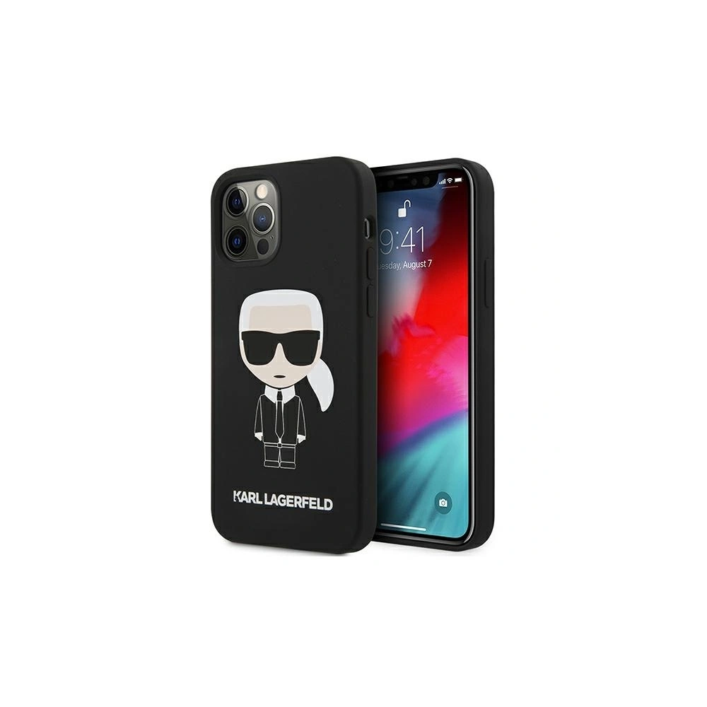 Wholesale Karl Lagerfeld KLHCP12MSLFKBK Apple iPhone 12/12 Pro hardcase black Silicone Iconic - KLD471BLK - {ean13} - Hurt