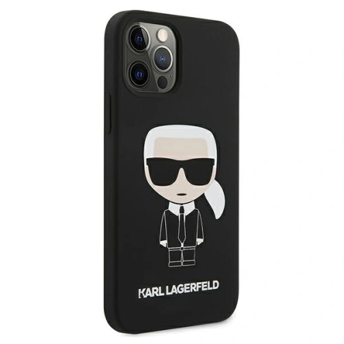 Etui Karl Lagerfeld KLHCP12MSLFKBK Apple iPhone 12/12 Pro hardcase czarny/black Silicone Iconic