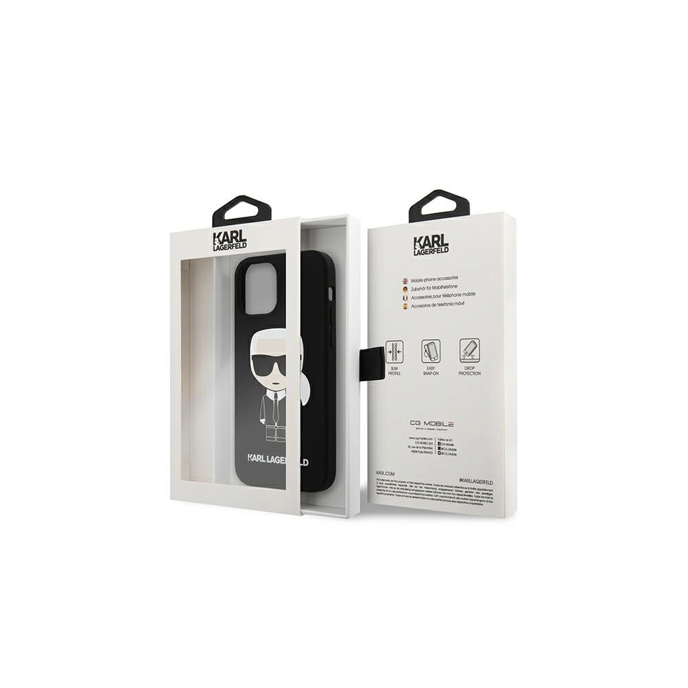 Wholesale Karl Lagerfeld KLHCP12MSLFKBK Apple iPhone 12/12 Pro hardcase black Silicone Iconic - KLD471BLK - {ean13} - Hurt