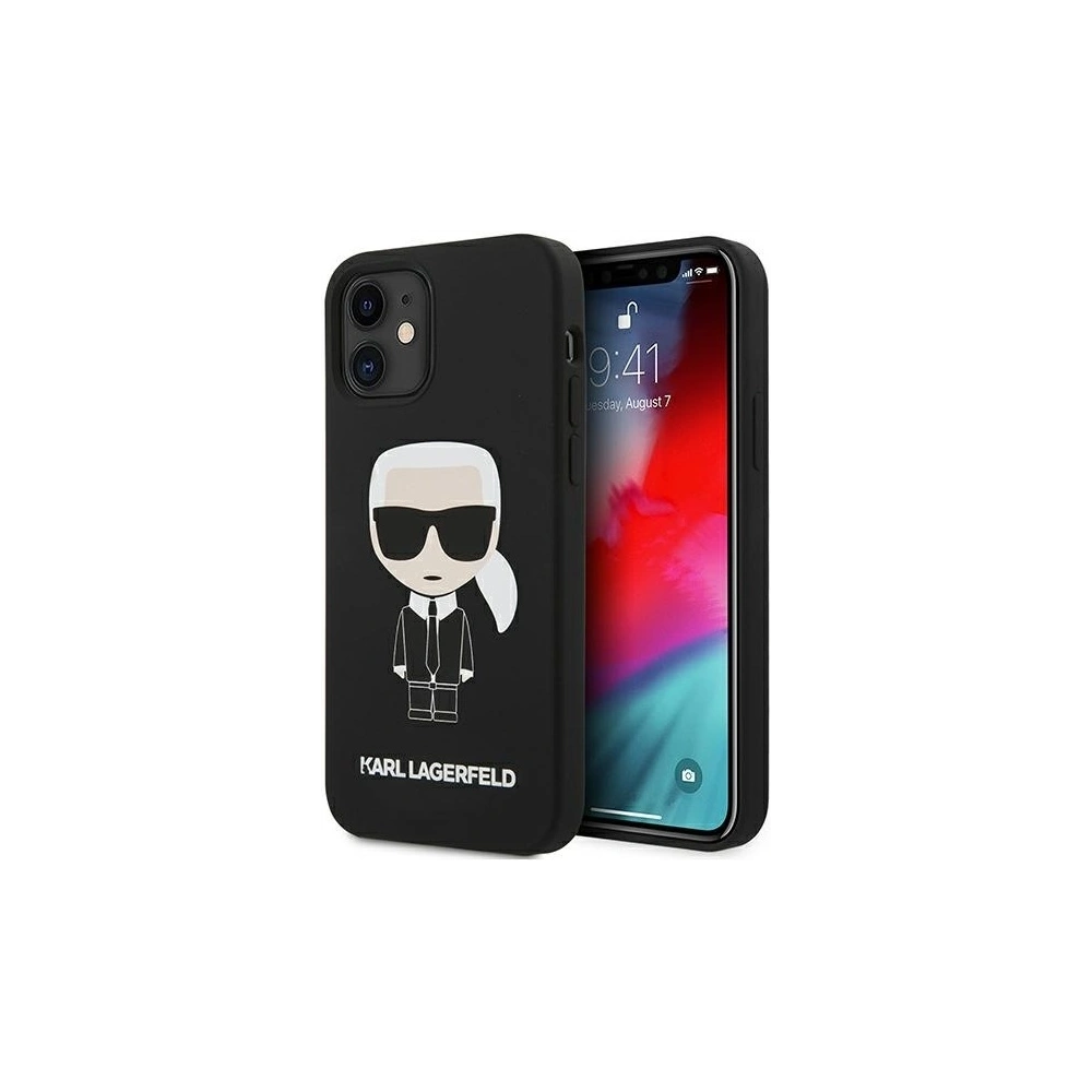 Wholesale Karl Lagerfeld KLHCP12SSLFKBK Apple iPhone 12 mini hardcase black Silicone Iconic - KLD473BLK - {ean13} - Hurt