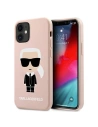 Etui Karl Lagerfeld KLHCP12SSLFKPI Apple iPhone 12 mini hardcase jasnoróżowy/light pink Silicone Iconic