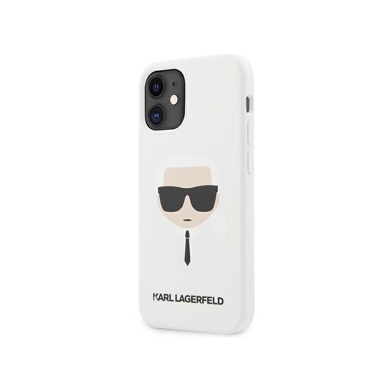 Karl Lagerfeld Distributor - 3700740482773 - KLD475WHT - Karl Lagerfeld KLHCP12SSLKHWH Apple iPhone 12 mini white hardcase Silicone Karl`s Head - B2B homescreen