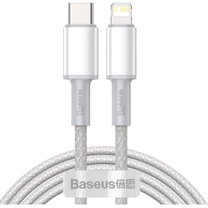 Kabel USB-C do Lightning Baseus High Density Braided, 20W, PD, 2m (biały)