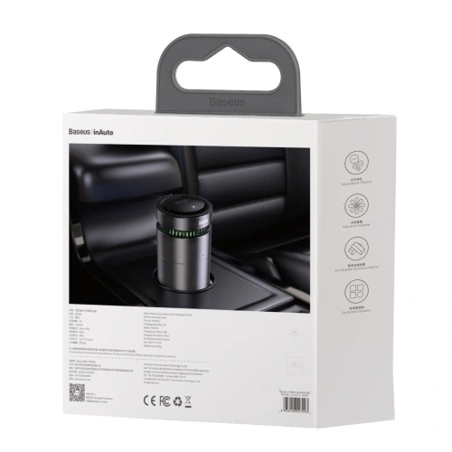 Samochodowy oczyszczacz powietrza Baseus, ze wskaźnikiem formaldehydu (czarny)