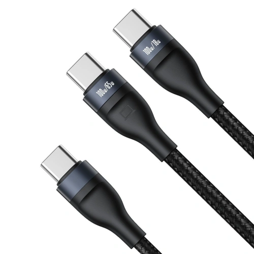 Kabel USB Baseus Flash Series 2w1 USB-C, 100W, 1.5m (czarny)