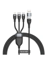 Kabel USB 3w1 Baseus Flash Series, USB / USB-C do USB-C + micro USB + Lightning, 100W, 1.2m (czarny)