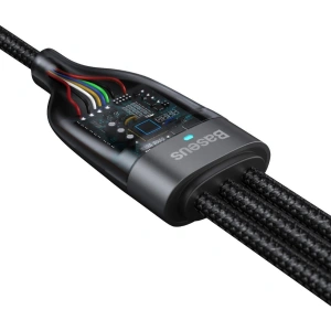 Kabel USB 3w1 Baseus Flash Series, USB / USB-C do USB-C + micro USB + Lightning, 100W, 1.2m (czarny)