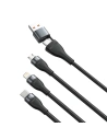 Wholesale Cable USB 3w1 Baseus Flash Series, USB-C + micro USB + Lightning, 40W, 5A, 1.2m (black) - BSU2051BLK - {ean13} - Hurt