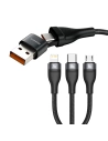 Wholesale Cable USB 3w1 Baseus Flash Series, USB-C + micro USB + Lightning, 40W, 5A, 1.2m (black) - BSU2051BLK - {ean13} - Hurt