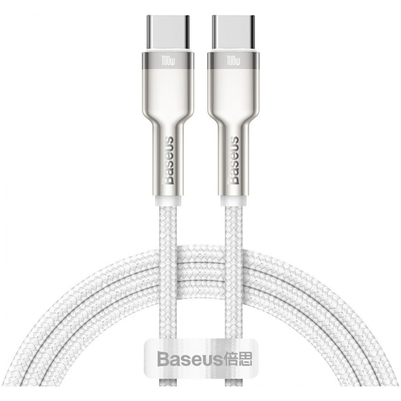 Hurtownia Baseus - 6953156202337 - BSU2053WHT - Kabel USB-C do USB-C Baseus Cafule, 100W, 1m (biały) - B2B homescreen